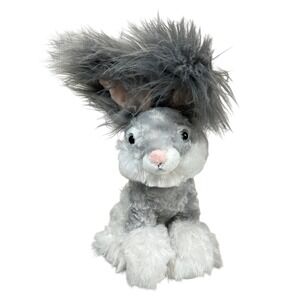 Dan Dee Angora Bunny Rabbit 15" Plush Easter Grey Swirly Fuzzy Pink Ears